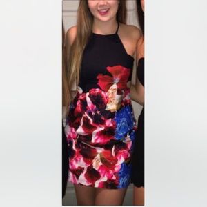 LF Bodycon Flowered Cutout Dress